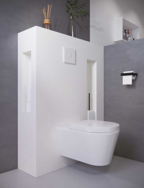 habillage bati support meuble pour wc suspendus toilettes suspendues sur mesure avec rangement